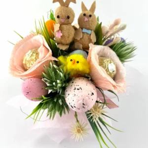 Pink Roses Arrangement with Ferrero Rocher inside