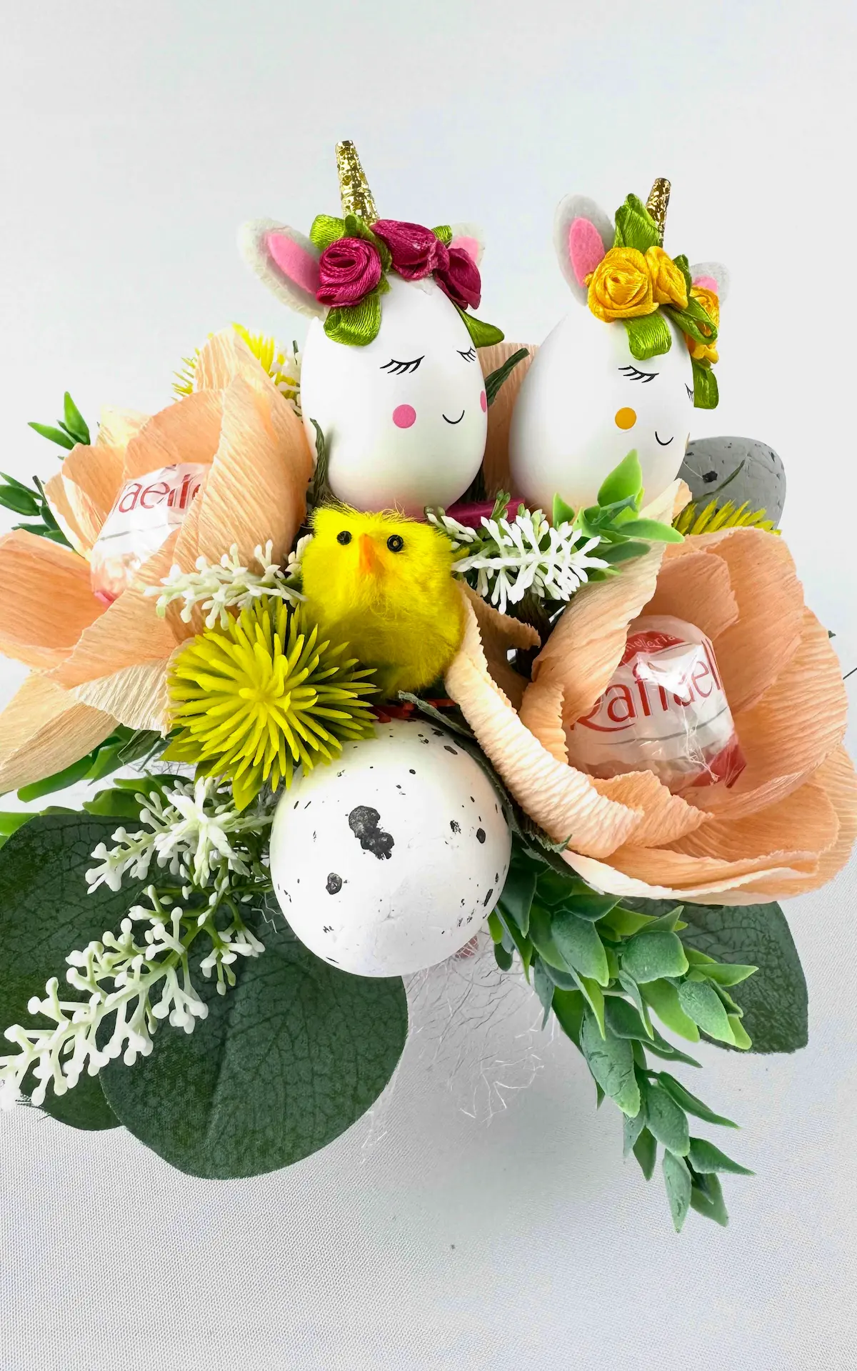 Light Orange Flower Arrangement with Raffaello inside - Image 3