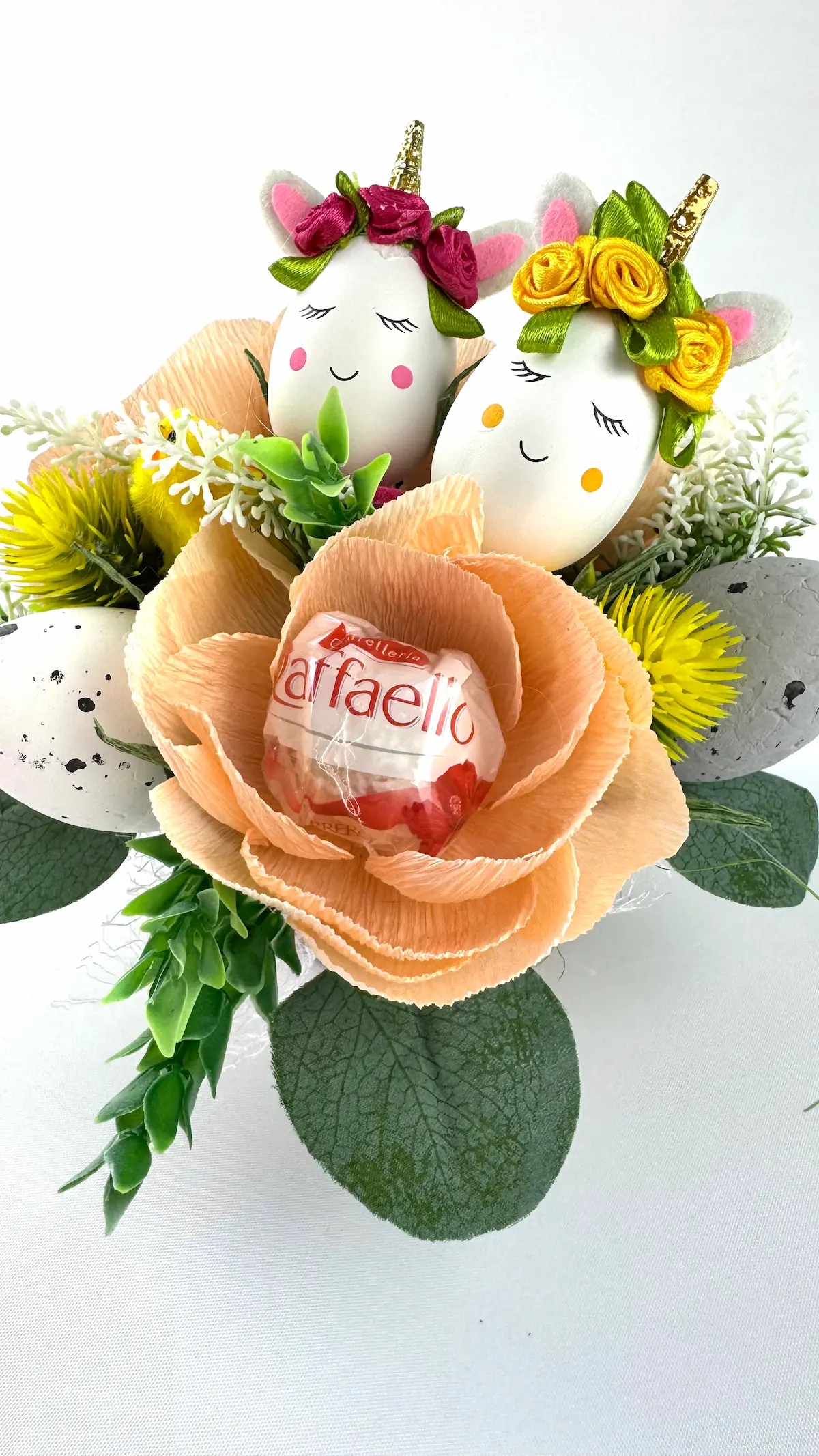 Light Orange Flower Arrangement with Raffaello inside - Image 4