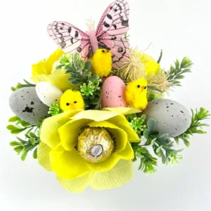 Yellow Flower Arrangement with Ferrero Rocher inside